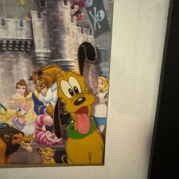 Disney Parks Castle with Characters Pin Set Picture Print Art Framed & Matted - Picture 6 of 7